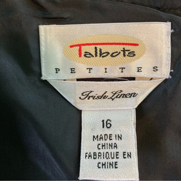 Talbots Black Irish Linen Shift Dress with Pockets Lined (Size 16P) - Picture 13 of 15